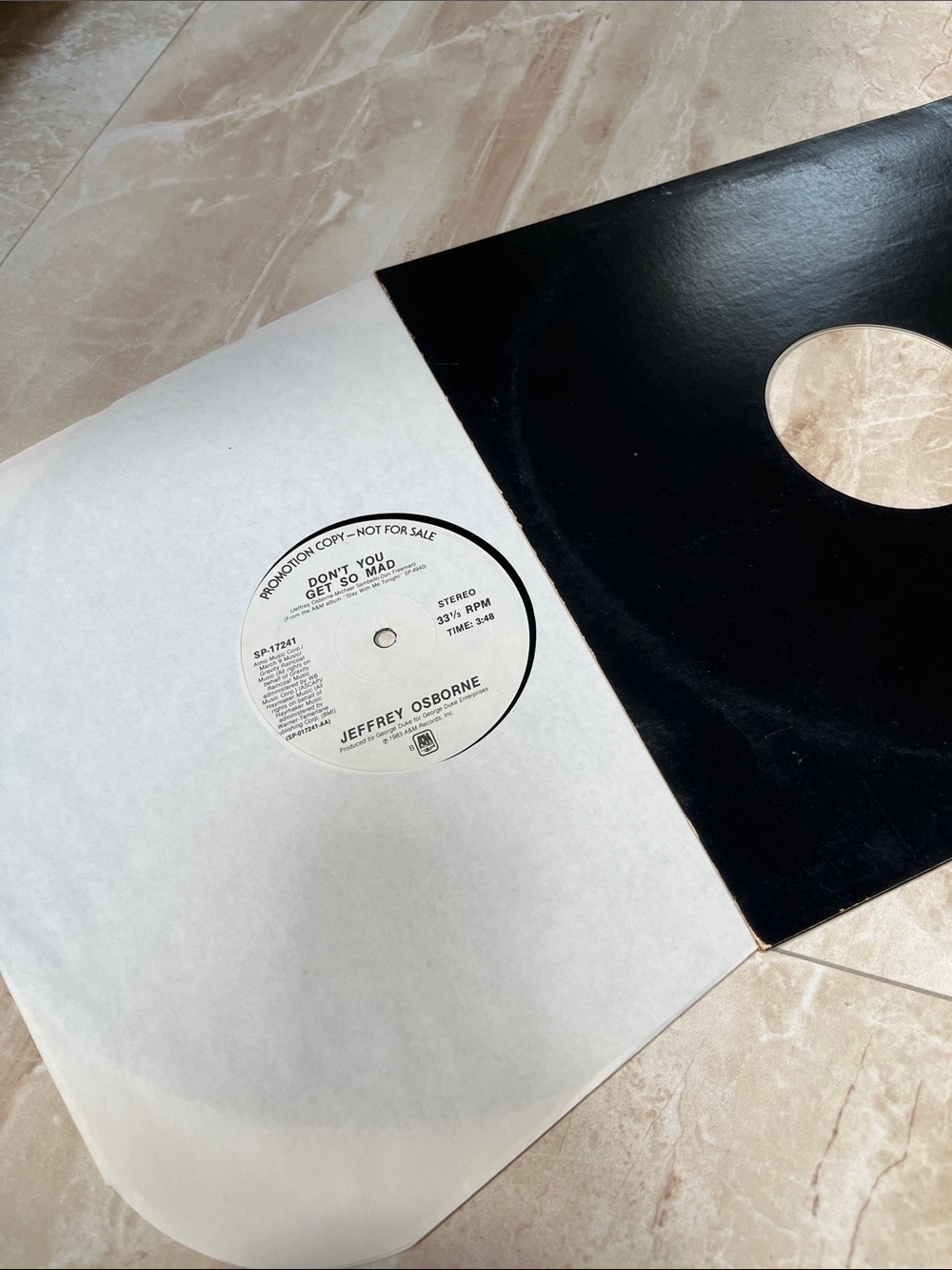 Jeffrey Osborne Promotional Vinyl Single - White Label